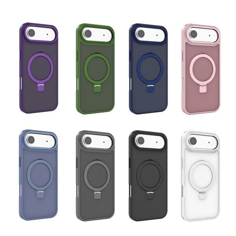 For iPhone 17 Kalebol Metal Lens Frame MagSafe Holder Frosted PC Phone Case(Frosted White) - iPhone 17 Cases by Kalebol | Online Shopping South Africa | PMC TechLife | Buy Now Pay Later Mobicred