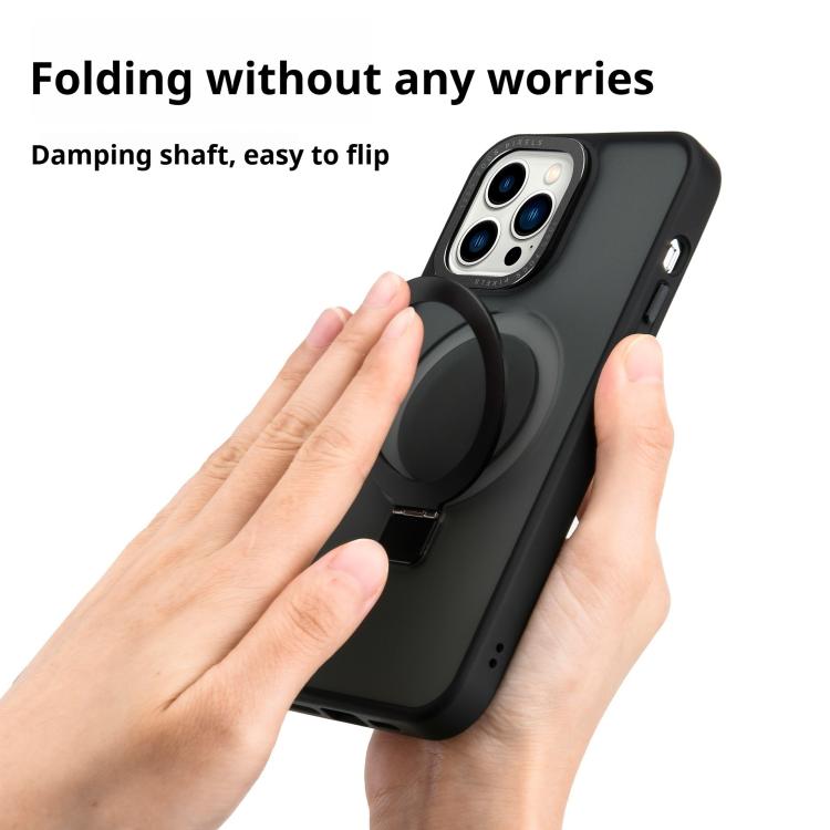 For iPhone 17 Kalebol Metal Lens Frame MagSafe Holder Frosted PC Phone Case(Frosted White) - iPhone 17 Cases by Kalebol | Online Shopping South Africa | PMC TechLife | Buy Now Pay Later Mobicred