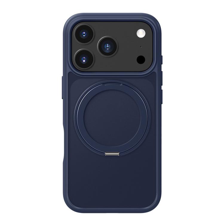 For iPhone 17 Pro Max Kalebol Frosted MagSafe Holder Acrylic Hybrid TPU Phone Case(Navy Blue) - free shipping - PMC TechLife - Order now!