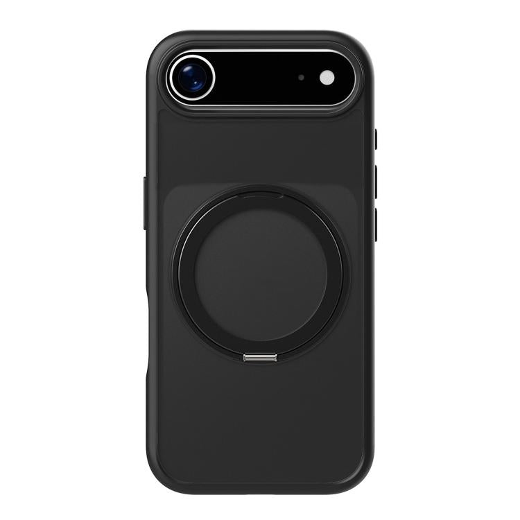 For iPhone 17 Air Kalebol Frosted MagSafe Holder Acrylic Hybrid TPU Phone Case(Black) - free shipping - PMC TechLife - Order now!