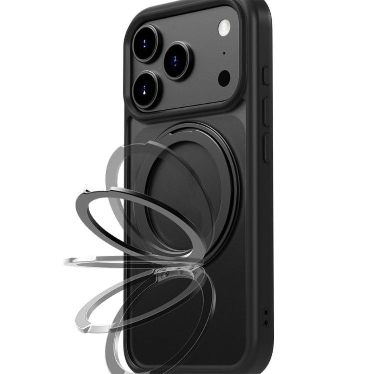 For iPhone 17 Pro Max Kalebol Frosted MagSafe Holder Acrylic Hybrid TPU Phone Case(Navy Blue) - free shipping - PMC TechLife - Order now!