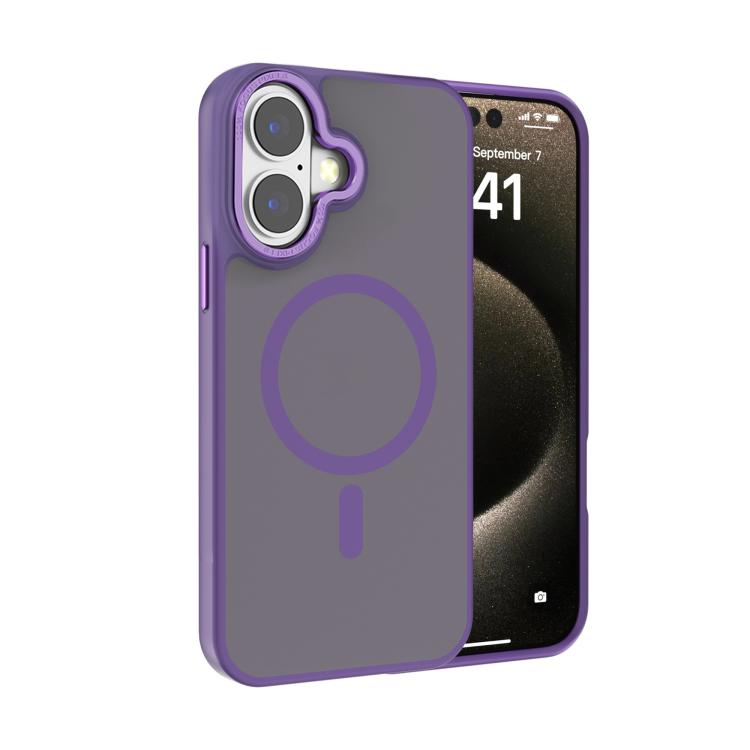For iPhone 17 Kalebol Metal Lens Frame MagSafe Frosted PC Phone Case(Dark Purple) - free shipping - PMC TechLife - Order now!