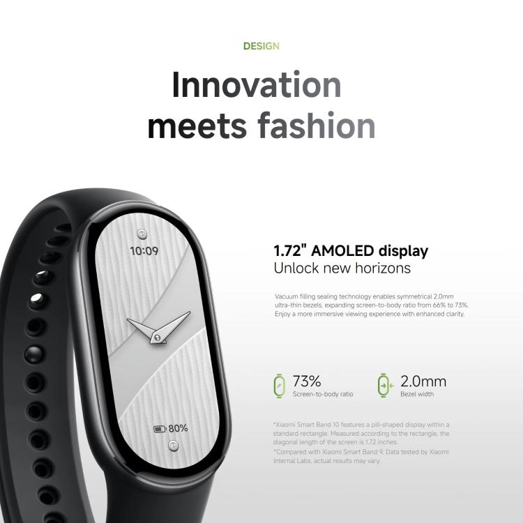 Original Xiaomi Smart Band 10, 1.72 inch AMOLED Screen 5ATM Waterproof Smart Watch, Support Blood Oxygen / Heart Rate Monitor(Silver) - free shipping - PMC TechLife - Order now!