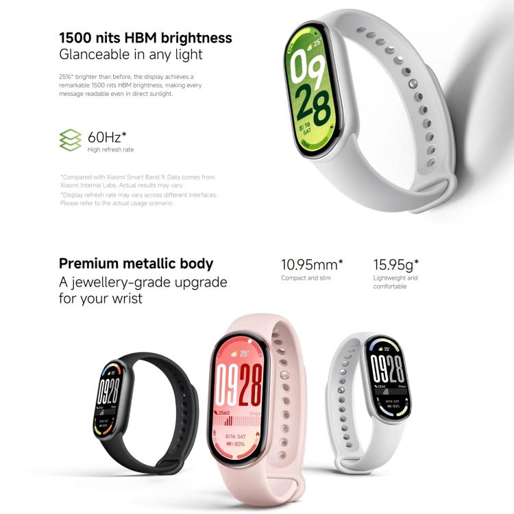 Original Xiaomi Smart Band 10, 1.72 inch AMOLED Screen 5ATM Waterproof Smart Watch, Support Blood Oxygen / Heart Rate Monitor(Silver) - free shipping - PMC TechLife - Order now!
