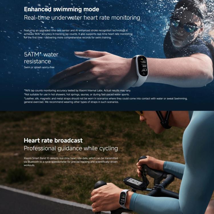 Original Xiaomi Smart Band 10, 1.72 inch AMOLED Screen 5ATM Waterproof Smart Watch, Support Blood Oxygen / Heart Rate Monitor(Silver) - free shipping - PMC TechLife - Order now!