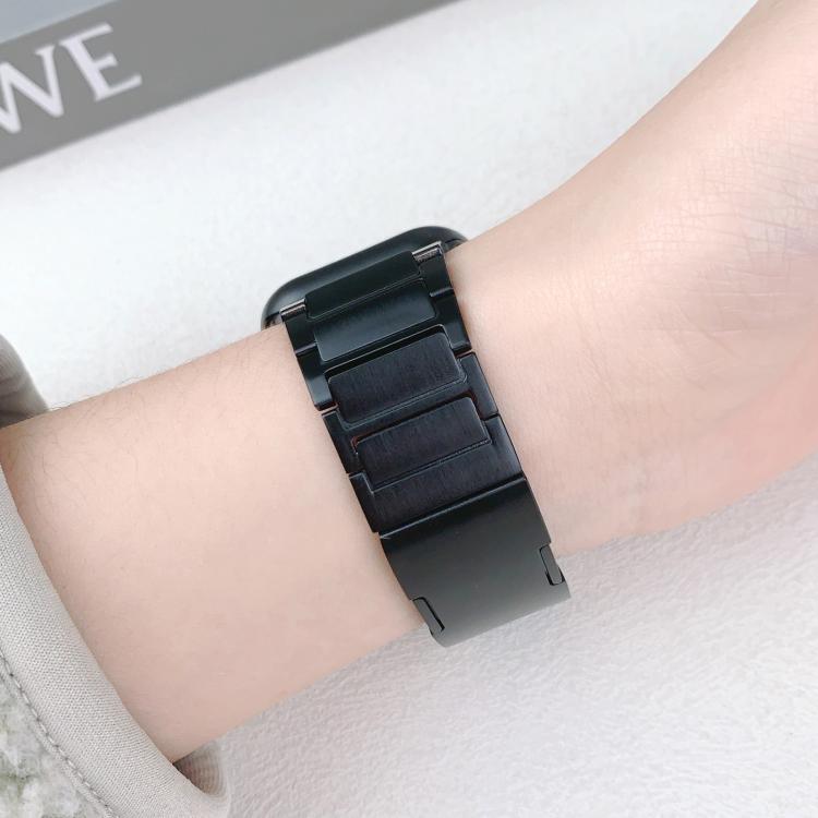 For Apple Watch 46mm / 49mm / 45mm / 44mm Tri-beads Side-detachable Buckle Stainless Steel Watch Band(Black) - free shipping - PMC TechLife - Order now!