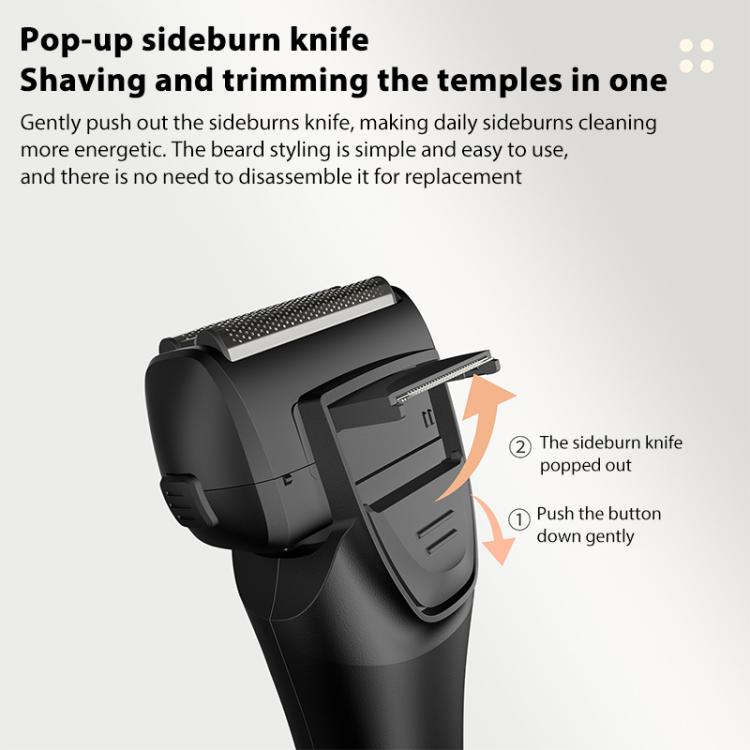 Full Body Washable LED Digital Display Reciprocating Electric Shaver(Gun Fight Black + 1 Set of Blades) - free shipping - PMC TechLife - Order now!