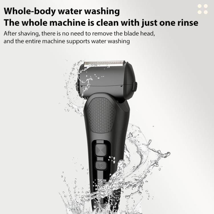 Full Body Washable LED Digital Display Reciprocating Electric Shaver(Exclusive Black + 1 Set of Blades) - free shipping - PMC TechLife - Order now!
