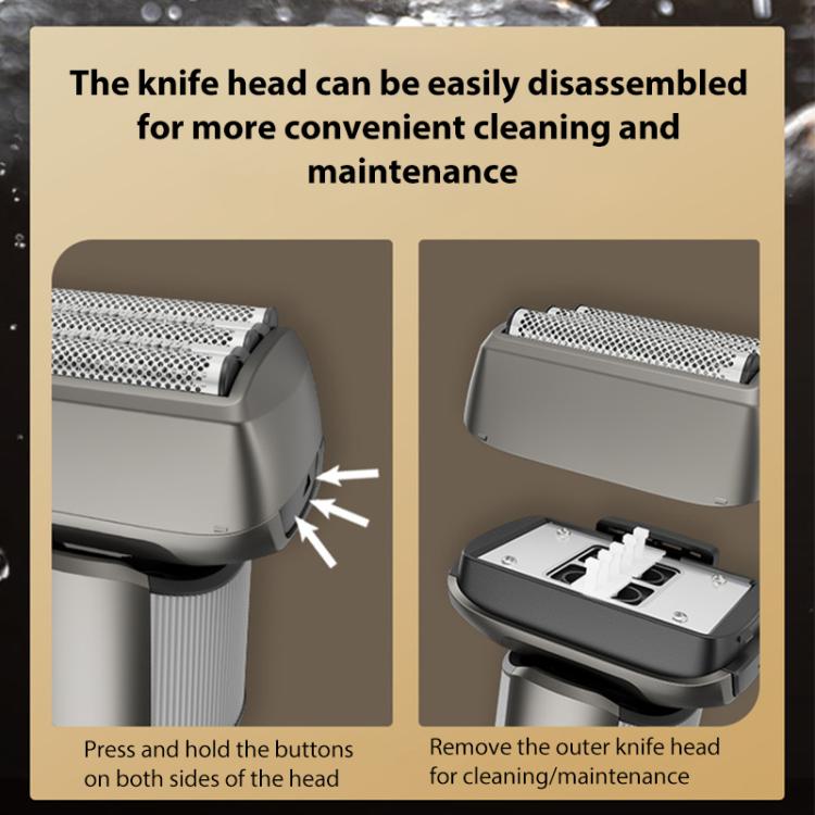 Five-blade Full Body Washable LED Digital Display Reciprocating Electric Shaver(Grey) - free shipping - PMC TechLife - Order now!