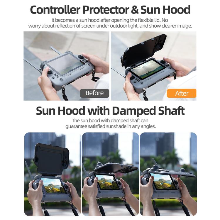 For DJI RC Plus 2 Sunnylife Remote Control Sunshade Protection Cover(Grey) - free shipping - PMC TechLife - Order now!
