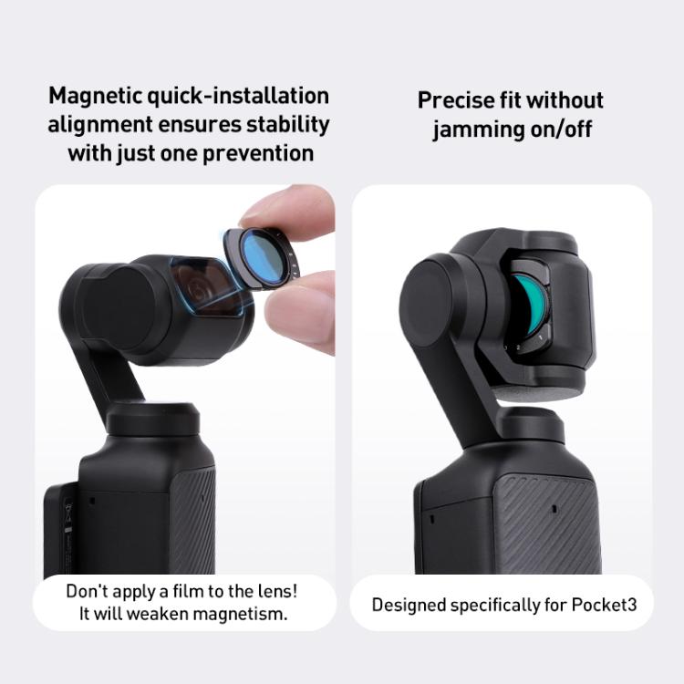 For DJI Osmo Pocket 3 Camera Lens Filter, Filter:0.72X Wide Lens - free shipping - PMC TechLife - Order now!