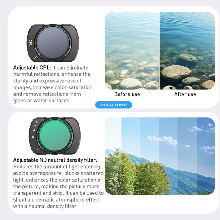 For DJI Osmo Pocket 3 Camera Lens Filter, Filter:VND6-10 - free shipping - PMC TechLife - Order now!