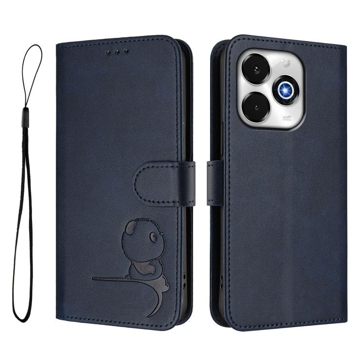 For UMIDIGI G100x 5G / 4G Litter Panda Embossing RFID Leather Phone Case with Lanyard(Blue) - free shipping - PMC TechLife - Order now!