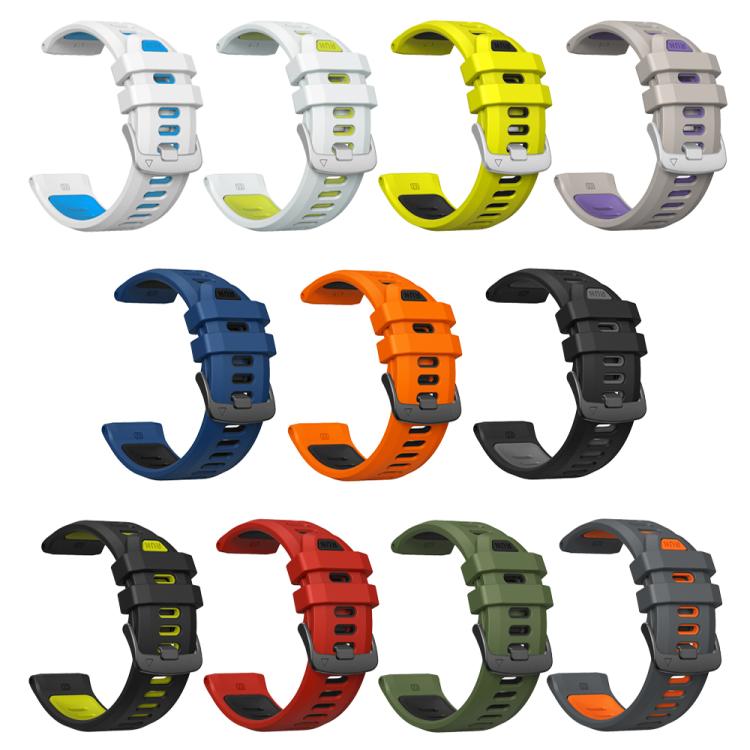 For Garmin Forerunner 970 Two Color Steel Buckle Silicone Watch Band(Whie Cyan) - free shipping - PMC TechLife - Order now!