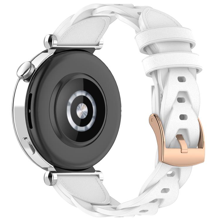 18mm Rose Gold Buckle Twist Leather Watch Band(White) - free shipping - PMC TechLife - Order now!