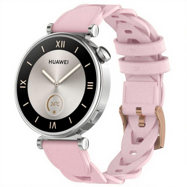 18mm Rose Gold Buckle Twist Leather Watch Band(Pink) - free shipping - PMC TechLife - Order now!