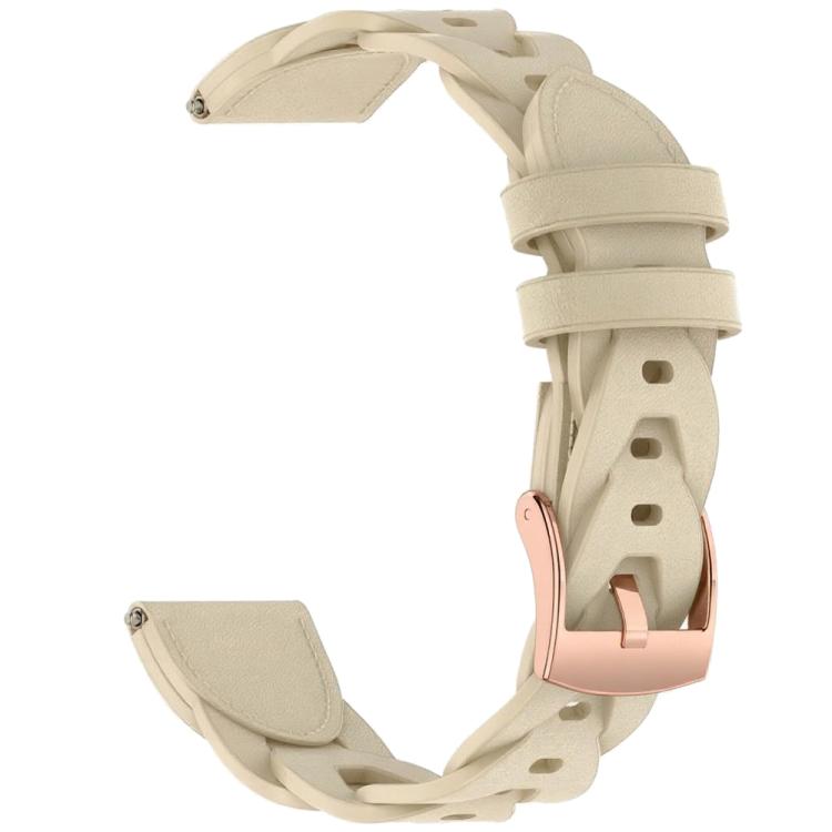 18mm Rose Gold Buckle Twist Leather Watch Band(Apricot) - free shipping - PMC TechLife - Order now!