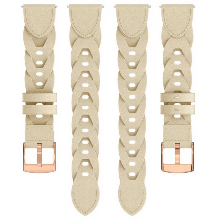 18mm Rose Gold Buckle Twist Leather Watch Band(Apricot) - free shipping - PMC TechLife - Order now!