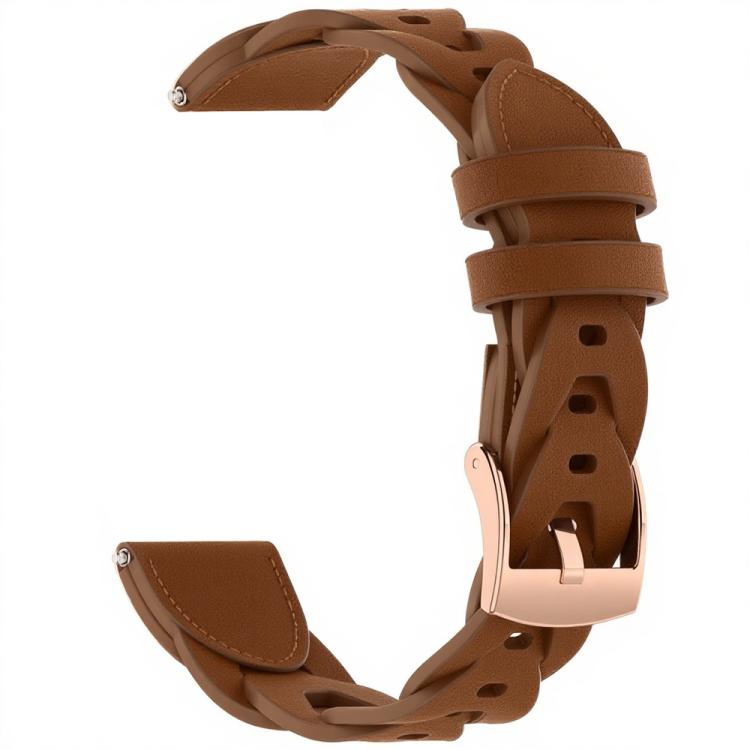 18mm Rose Gold Buckle Twist Leather Watch Band(Brown) - free shipping - PMC TechLife - Order now!