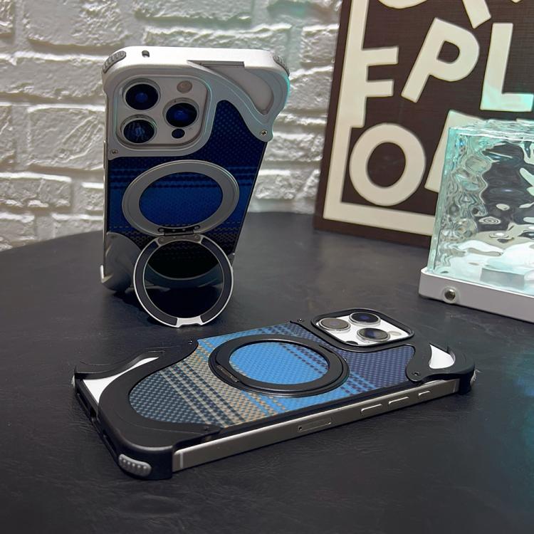 For iPhone 16 Pro Metal Frameless 360 Degree Rotation Holder MagSafe Phone Case(Black) - free shipping - PMC TechLife - Order now!