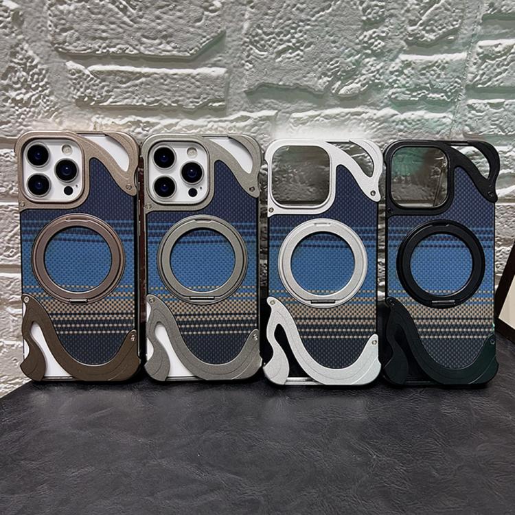 For iPhone 14 Pro Metal Frameless 360 Degree Rotation Holder MagSafe Phone Case(Silver) - free shipping - PMC TechLife - Order now!