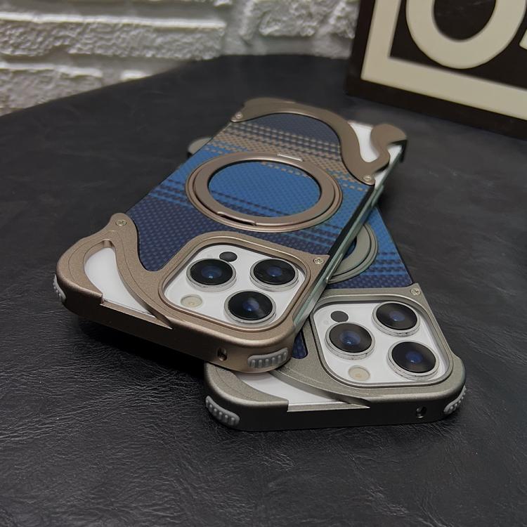 For iPhone 14 Pro Metal Frameless 360 Degree Rotation Holder MagSafe Phone Case(Silver) - free shipping - PMC TechLife - Order now!