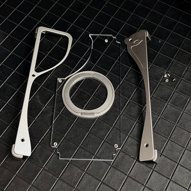 For Samsung Galaxy S25 Ultra 5G Metal Frameless 360 Degree Rotation Holder MagSafe Transparent Phone Case(Titanium Color) - free shipping - PMC TechLife - Order now!