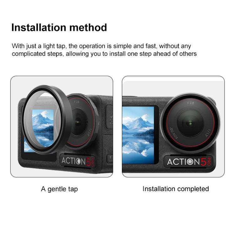 For DJI Action 5 Pro Camera Lens Filter, Filter:ND64 - free shipping - PMC TechLife - Order now!
