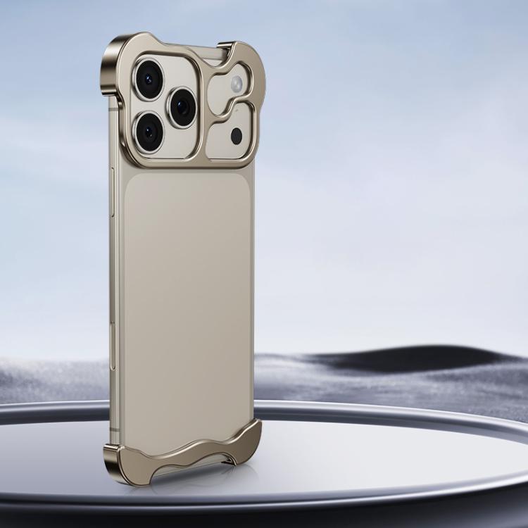 For iPhone 17 Pro Max Frameless Metal Corner Pad Phone Case with Lens Film(Titanium) - free shipping - PMC TechLife - Order now!