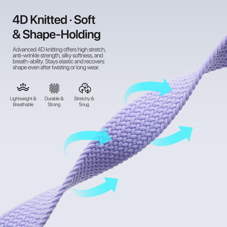 For Apple Watch 38 / 40 / 41 / S10 42mm DUX DUCIS Mixture Ultra Series Magnetic Buckle Nylon Braided Strap(Misty Purple) - free shipping - PMC TechLife - Order now!