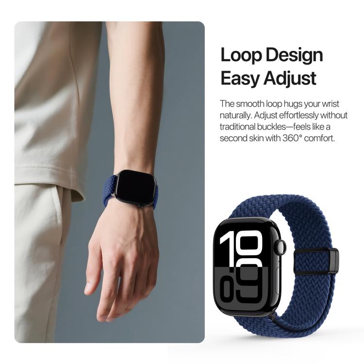 For Apple Watch 42 / 44 / 45 / 46 / 49mm DUX DUCIS Mixture Ultra Series Magnetic Buckle Nylon Braided Strap(Deep Blue) - free shipping - PMC TechLife - Order now!