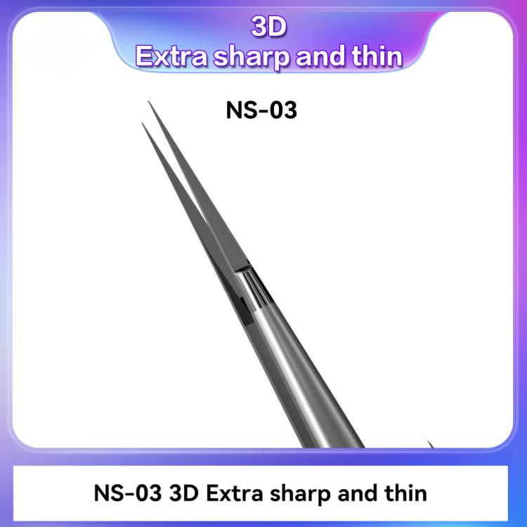 i2C NS Series Super Alloy High Precision Stainless Steel Super Hard Extra Tip Flying Wire Tweezers, Model:NS-03 Extra Hard Tip - free shipping - PMC TechLife - Order now!
