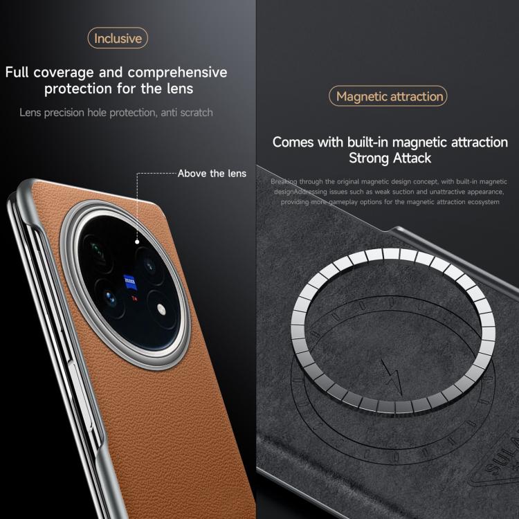 For vivo X Fold5 SULADA Frameless Top Layer Cowhide Leather PC Phone Case(Blue) - free shipping - PMC TechLife - Order now!