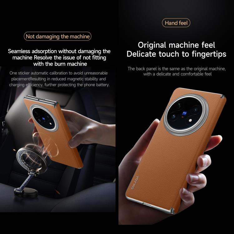 For vivo X Fold5 SULADA Frameless Top Layer Cowhide Leather PC Phone Case(Red) - free shipping - PMC TechLife - Order now!