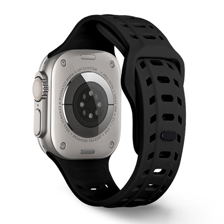 For Apple Watch 46mm / 49mm / 45mm / 44mm Shark Texture Holes Silicone Watch Band(Black) - free shipping - PMC TechLife - Order now!