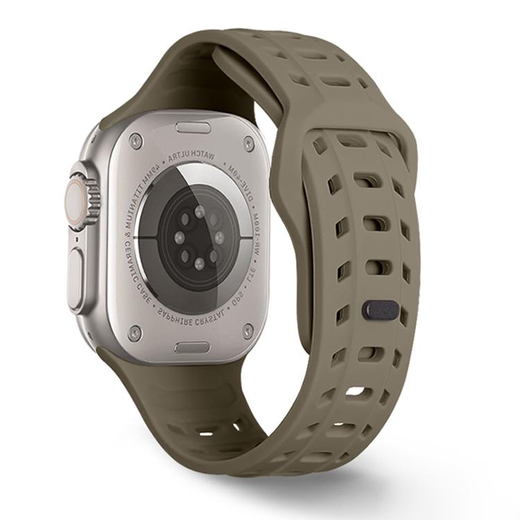 For Apple Watch 46mm / 49mm / 45mm / 44mm Shark Texture Holes Silicone Watch Band(Stone) - free shipping - PMC TechLife - Order now!