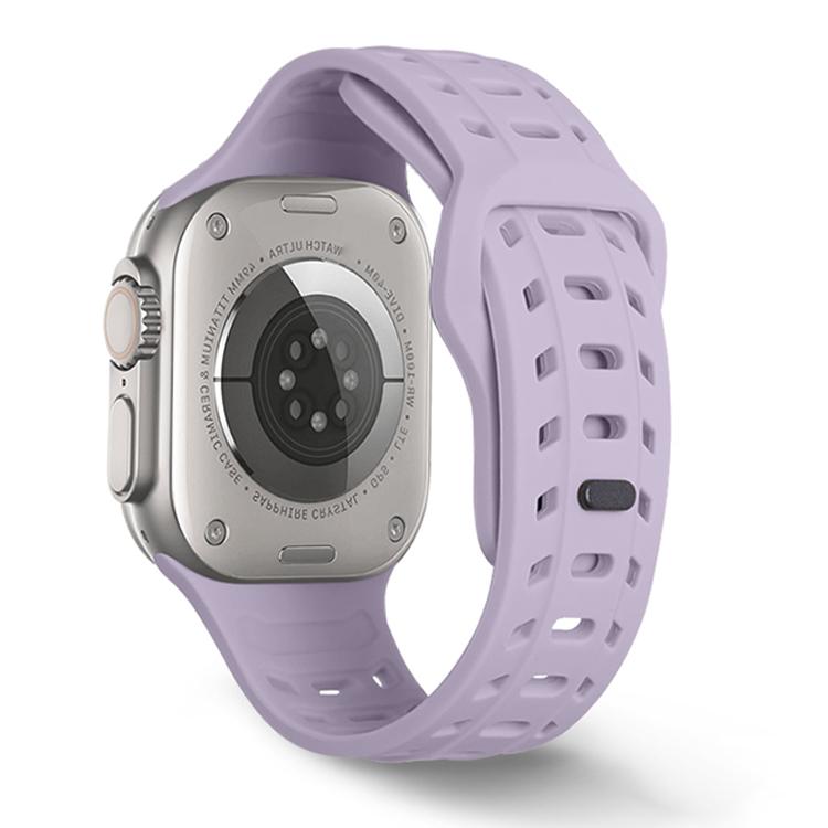 For Apple Watch 46mm / 49mm / 45mm / 44mm Shark Texture Holes Silicone Watch Band(Lavender Purple) - free shipping - PMC TechLife - Order now!