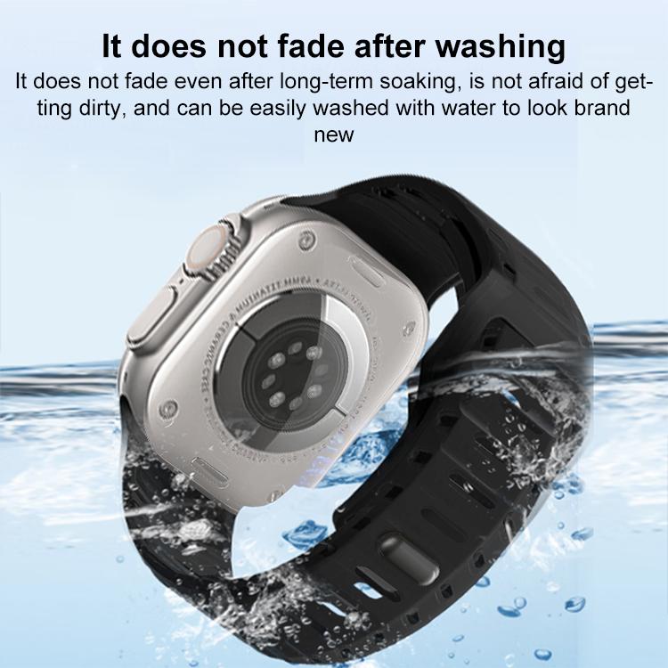 For Apple Watch 46mm / 49mm / 45mm / 44mm Shark Texture Holes Silicone Watch Band(Black) - free shipping - PMC TechLife - Order now!