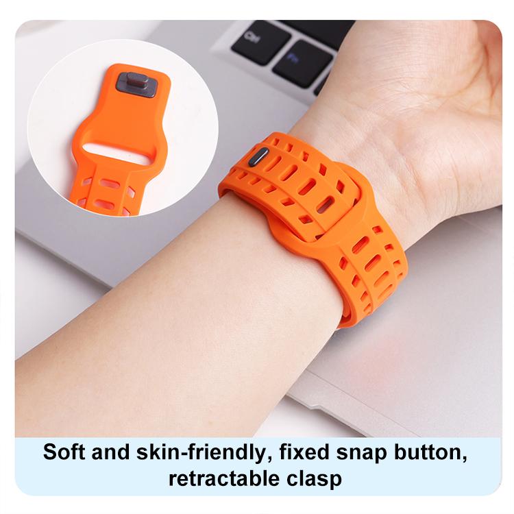 For Apple Watch 46mm / 49mm / 45mm / 44mm Shark Texture Holes Silicone Watch Band(Black) - free shipping - PMC TechLife - Order now!