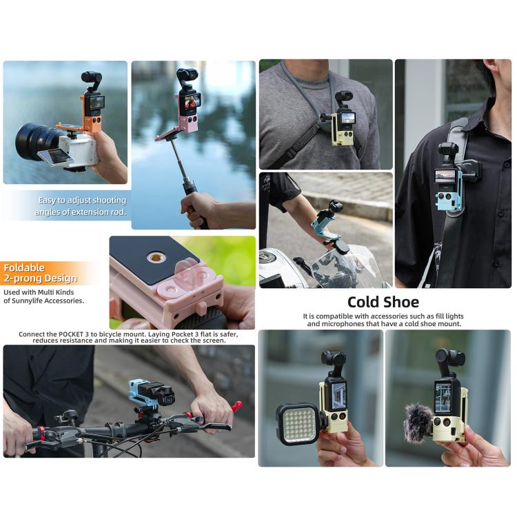 For DJI OSMO Pocket 3 Sunnylife Magnetic Mount 1/4 Adapter Cold Shoe Tabletop Base Bracket Angles Adjustable Multi Expansion Mount(Blue) - free shipping - PMC TechLife - Order now!