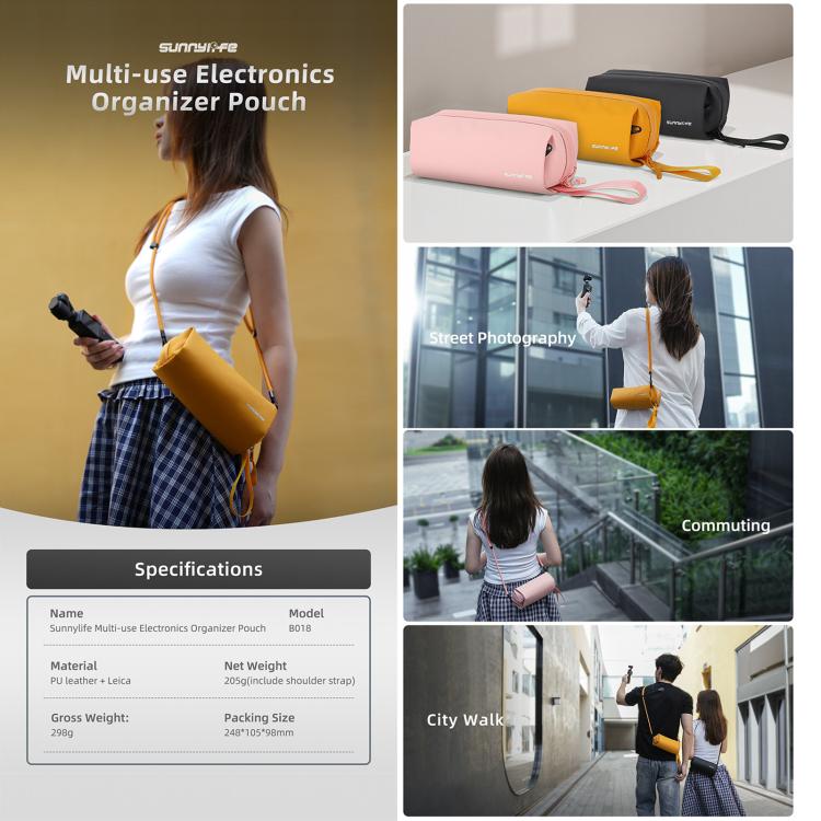 For DJI OSMO Pocket 3 Sunnylife Carrying Handbag Storage Shoulder Bag Combo Bags Mini Travel Daily Pouch(Pink) - free shipping - PMC TechLife - Order now!
