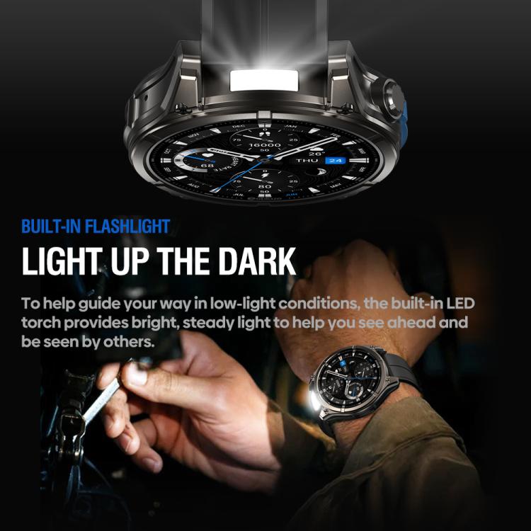Zeblaze Vibe 8 Rugged Outdoor Smart Watch 1.43 inch Screen 5 ATM & IP69K Built-in Flashlight(Grey) - free shipping - PMC TechLife - Order now!
