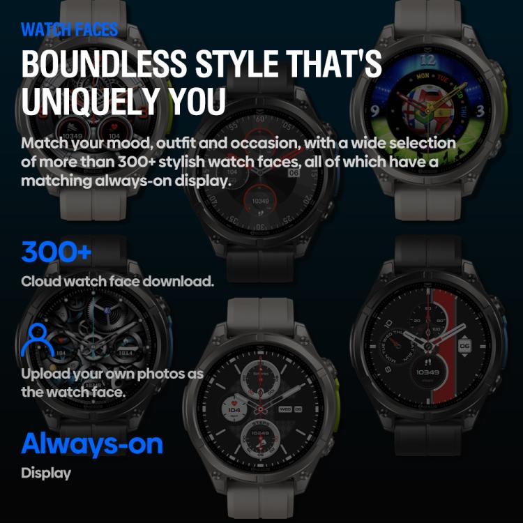 Zeblaze Vibe 8 Rugged Outdoor Smart Watch 1.43 inch Screen 5 ATM & IP69K Built-in Flashlight(Grey) - free shipping - PMC TechLife - Order now!