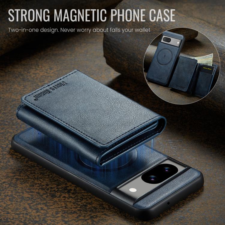 For Google Pixel 7 Fierre Shann 2 in 1 Holder RFID Card Slot Wallet MagSafe Phone Case(Blue) - free shipping - PMC TechLife - Order now!