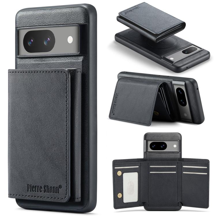 For Google Pixel 7 Fierre Shann 2 in 1 Holder RFID Card Slot Wallet MagSafe Phone Case(Black) - free shipping - PMC TechLife - Order now!