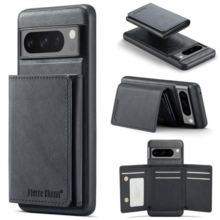 For Google Pixel 7 Pro Fierre Shann 2 in 1 Holder RFID Card Slot Wallet MagSafe Phone Case(Black) - free shipping - PMC TechLife - Order now!