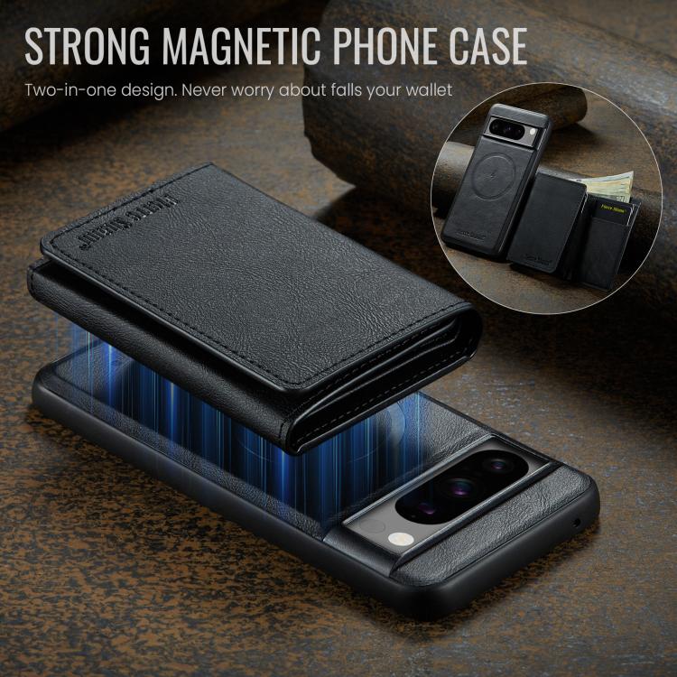 For Google Pixel 7 Pro Fierre Shann 2 in 1 Holder RFID Card Slot Wallet MagSafe Phone Case(Black) - free shipping - PMC TechLife - Order now!