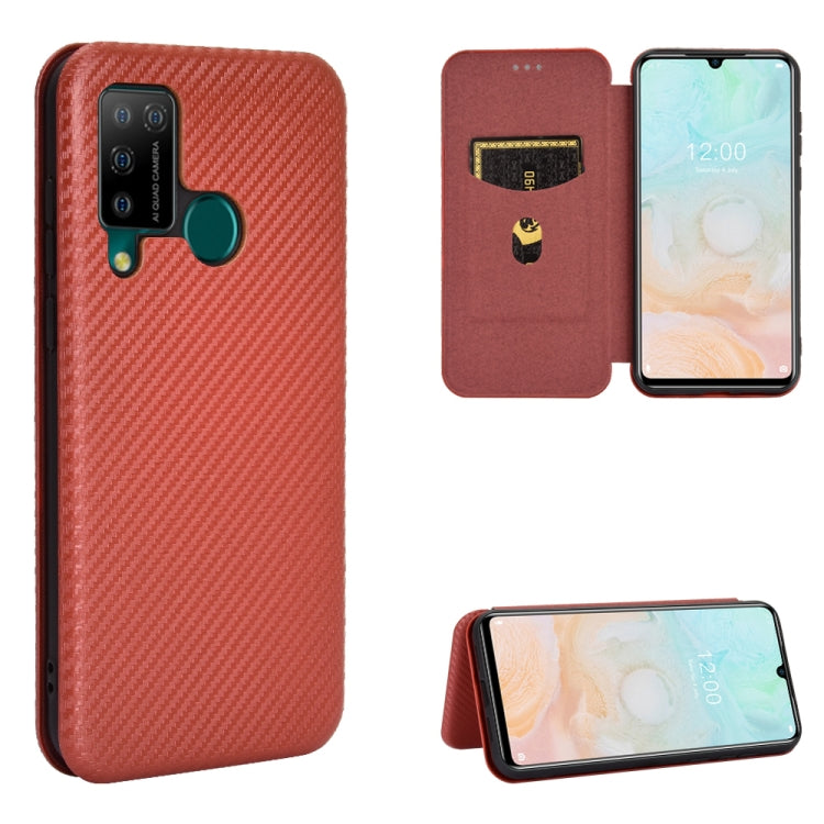 For DOOGEE N20 Pro Carbon Fiber Texture Horizontal Flip TPU + PC + PU Leather Case with Card Slot(Brown) - More Brand by PMC TechLife | Online Shopping South Africa | PMC TechLife | Buy Now Pay Later Mobicred