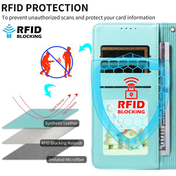 For Motorola Edge 50 Fusion 5G Embossed Heart Dog RFID Blocking Wallet Leather Phone Case(Green) - free shipping - PMC TechLife - Order now!