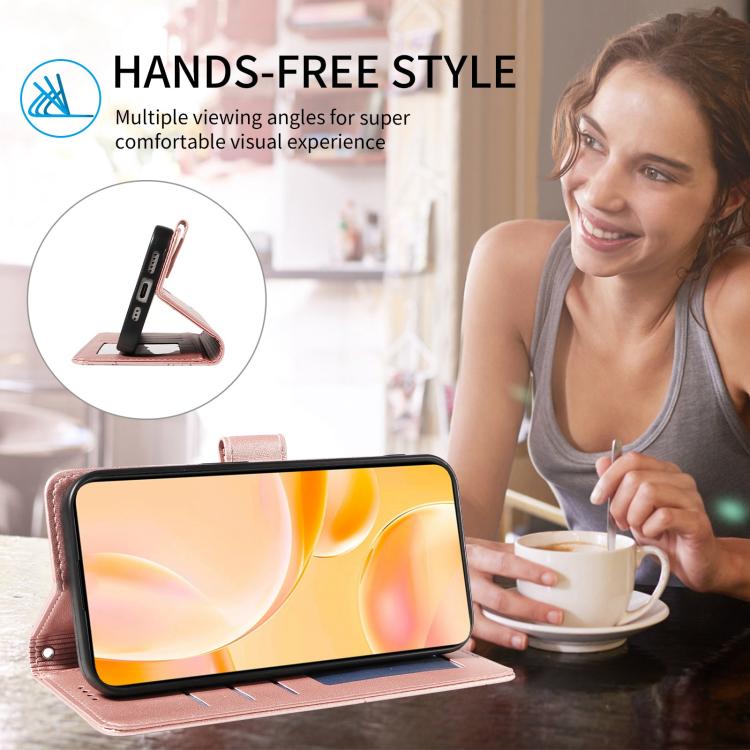 For Motorola Edge 50 Neo 5G Embossed Heart Dog RFID Blocking Wallet Leather Phone Case(Rose Gold) - free shipping - PMC TechLife - Order now!